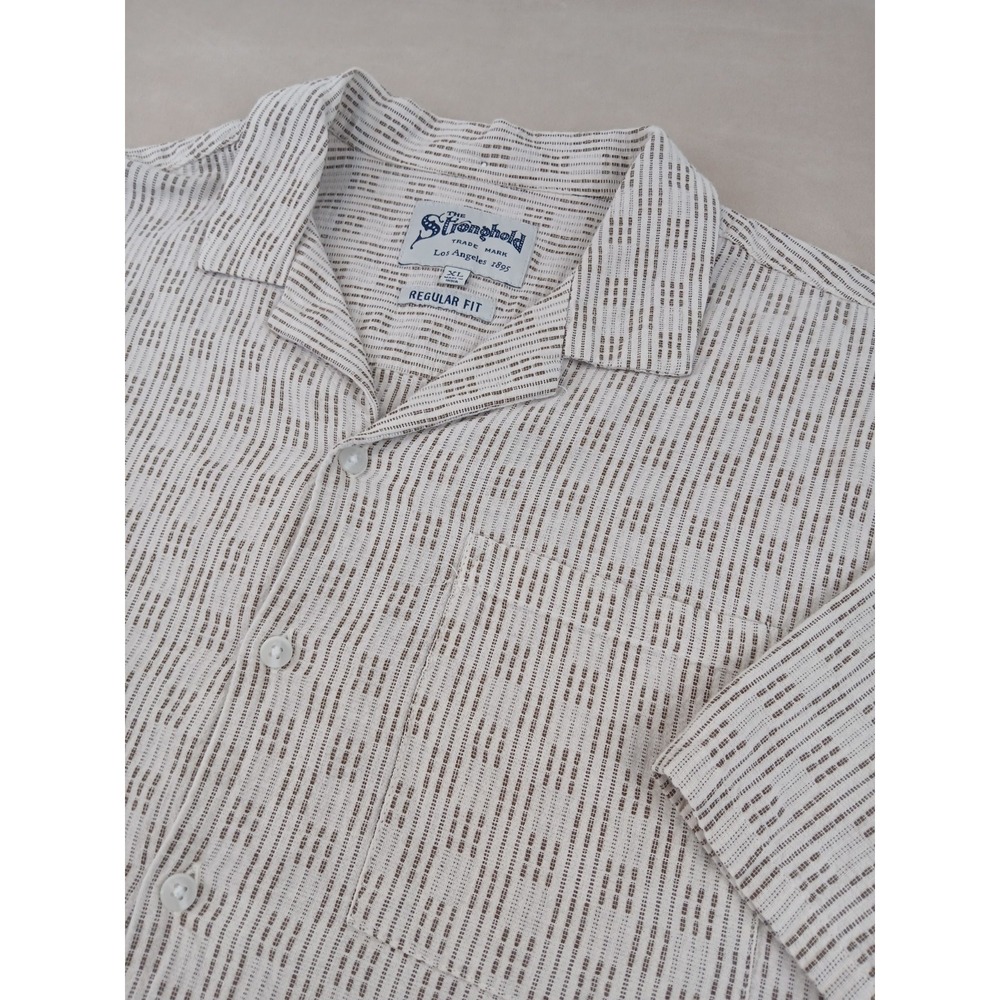 The‎ Stronghold XL Mens Shirt Chunky Linen Camp Hawaiian Style 23x28